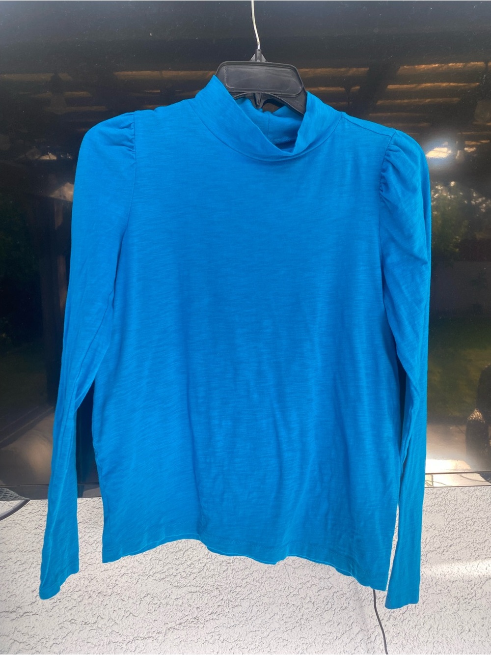 LOFT Bright Blue Long Sleeve Mock Neck Top NWOT